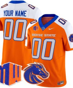 Custom Boise State Broncos Jersey 2025 Vapor Limited Stitched Orange Alternate