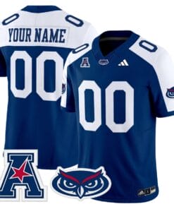 Custom Florida Atlantic Owls Jersey Name Number 2025 All Stitched Blue Alter