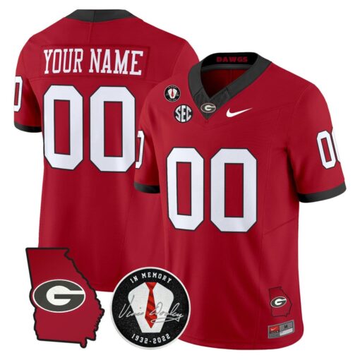 Custom Georgia Bulldogs Jersey 2025 Georgia Map, Vince Dooley Patch - Image 4