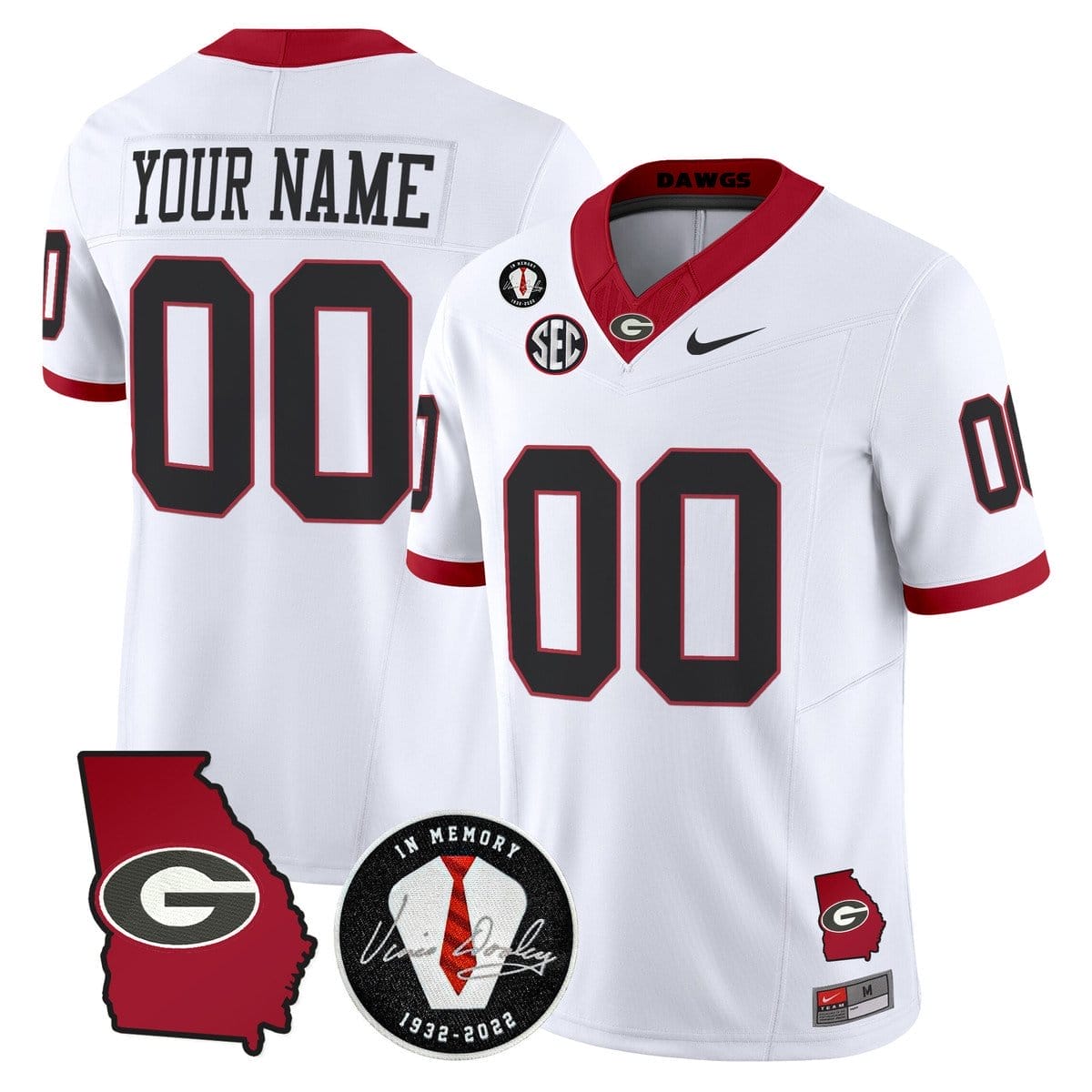 Custom Georgia Bulldogs Jersey 2025 Georgia Map, Vince Dooley Patch - Image 2