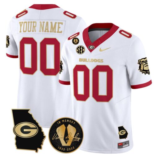 Custom Georgia Bulldogs Jersey 2025 Georgia Map, Vince Dooley Patch - Image 3