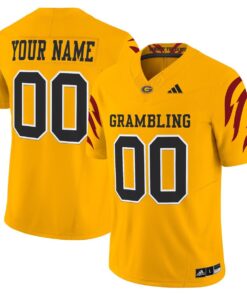 Custom Grambling Tigers Jersey Name Number 2025 Vapor Limited Stitched Gold