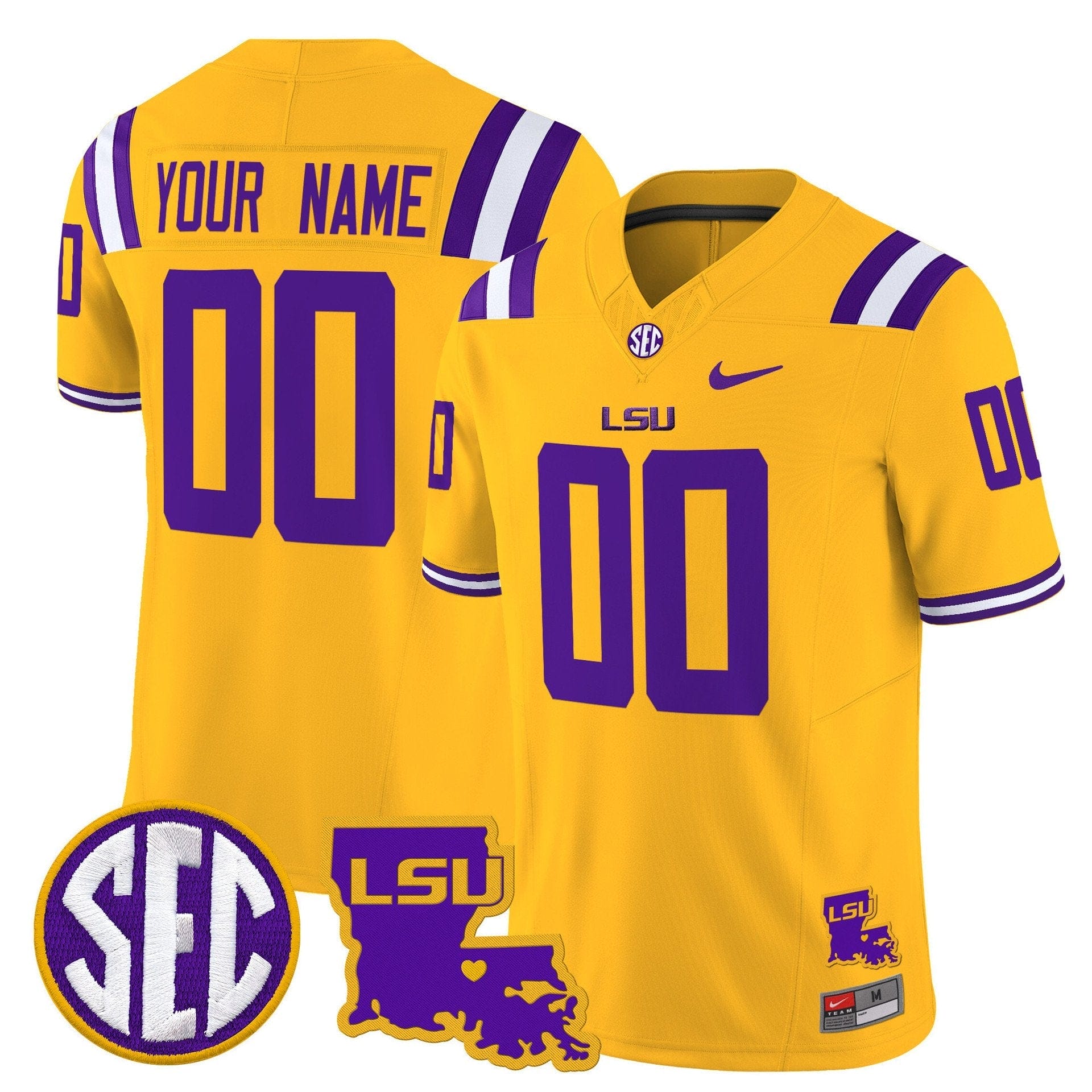 Custom LSU Tigers Jersey Name, Number 2025 Louisiana Patch Stitched