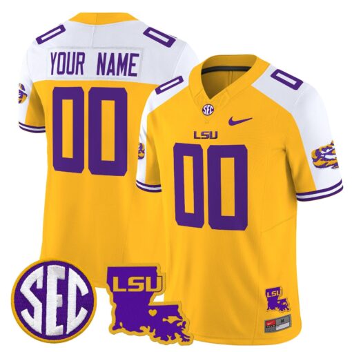 Custom LSU Tigers Jersey Name, Number 2025 Louisiana Patch Stitched - Image 3