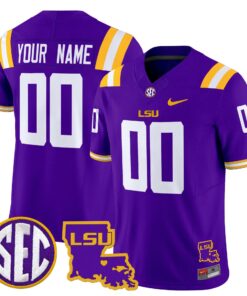 Custom LSU Tigers Jersey Name Number 2025 Louisiana Patch Stitched Purple