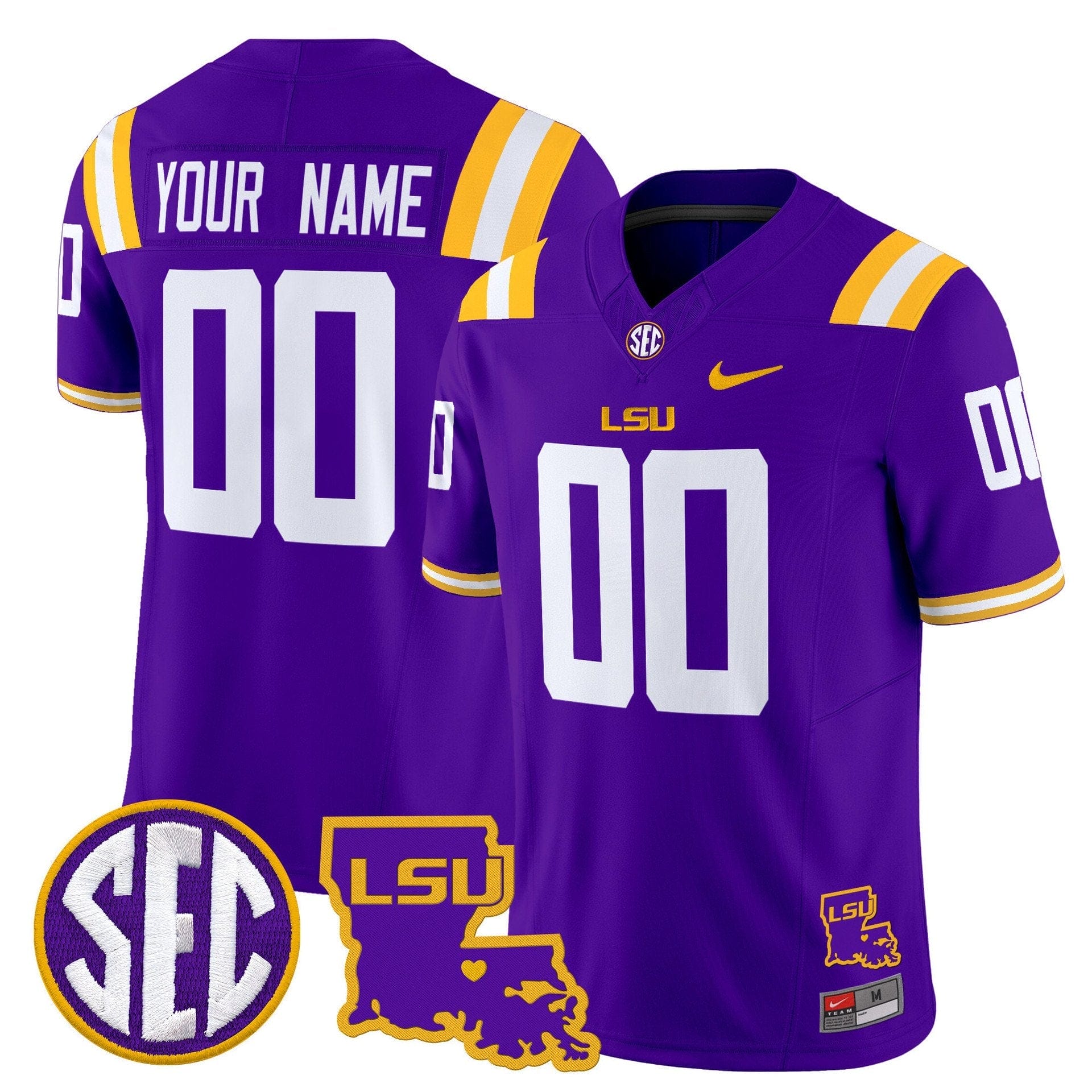 Custom LSU Tigers Jersey Name, Number 2025 Louisiana Patch Stitched - Image 5