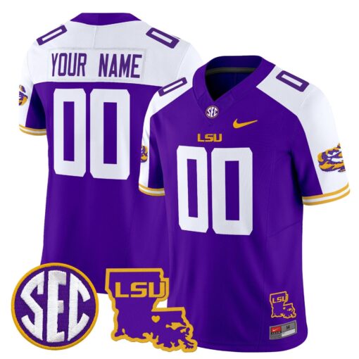 Custom LSU Tigers Jersey Name, Number 2025 Louisiana Patch Stitched - Image 4
