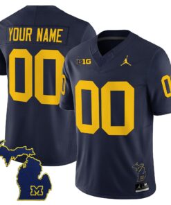 Custom Michigan Wolverines Jersey 2025 Vapor Limited V2 Stitched Navy