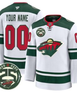 Custom Minnesota Wild Jersey 25th Anniversary Patch Premium Stitched