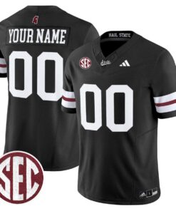 Custom Mississippi State Bulldogs Jersey Name, Number Dark Mode Stitched