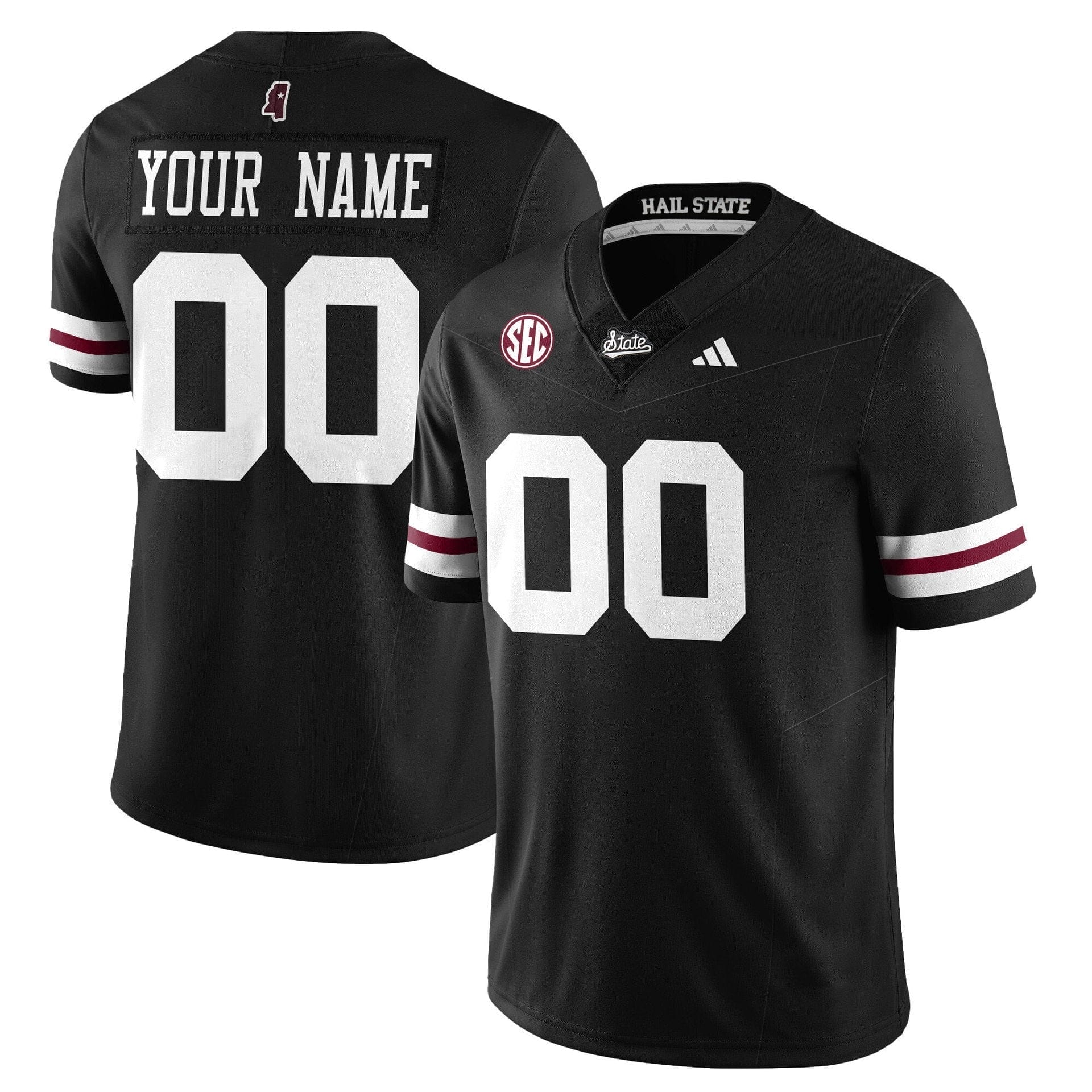 Custom Mississippi State Jersey Name, Number Darkness 2025 Stitched