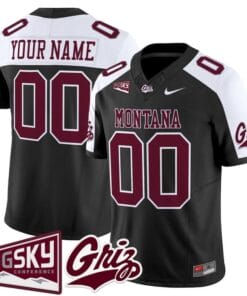 Custom Montana Grizzlies Jersey Name Number 2025 Vapor Stitched Black Alter