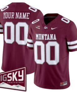 Custom Montana Grizzlies Jersey Name Number 2025 Vapor Stitched Maroon