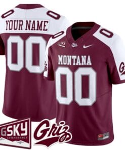 Custom Montana Grizzlies Jersey Name Number 2025 Vapor Stitched Maroon Alter