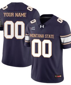 Custom Montana State Bobcat Jersey Name Number Football 2025 Stitched Navy