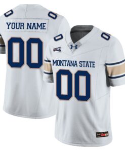 Custom Montana State Bobcat Jersey Name Number Football 2025 Stitched White