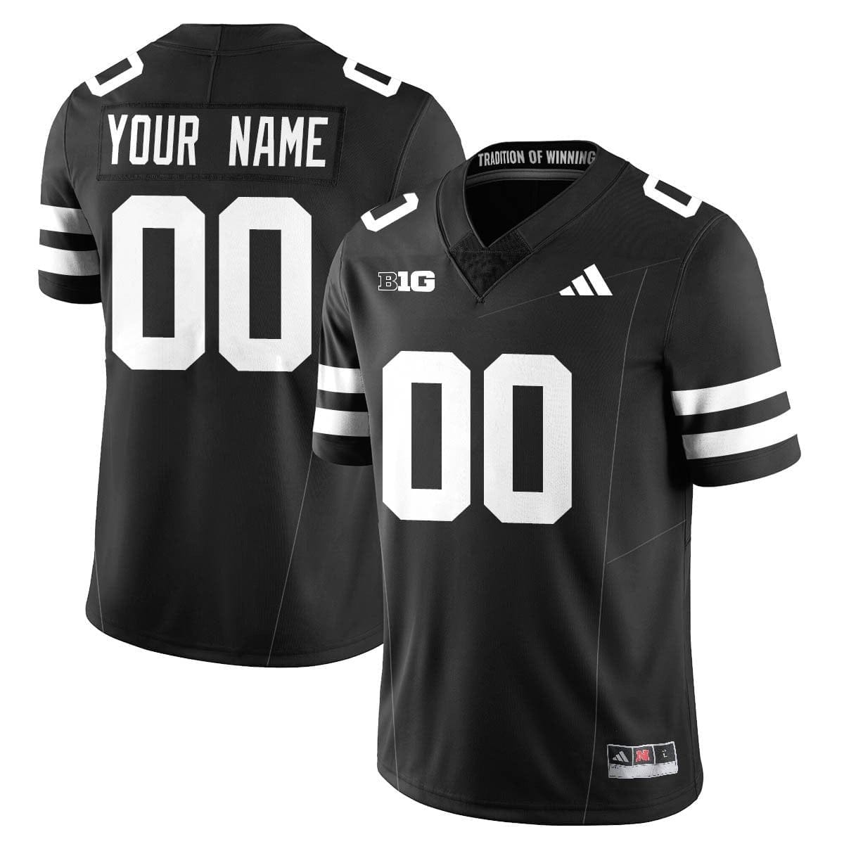 Custom Nebraska Football Jersey Name, Number 2025 Blackout Stitched