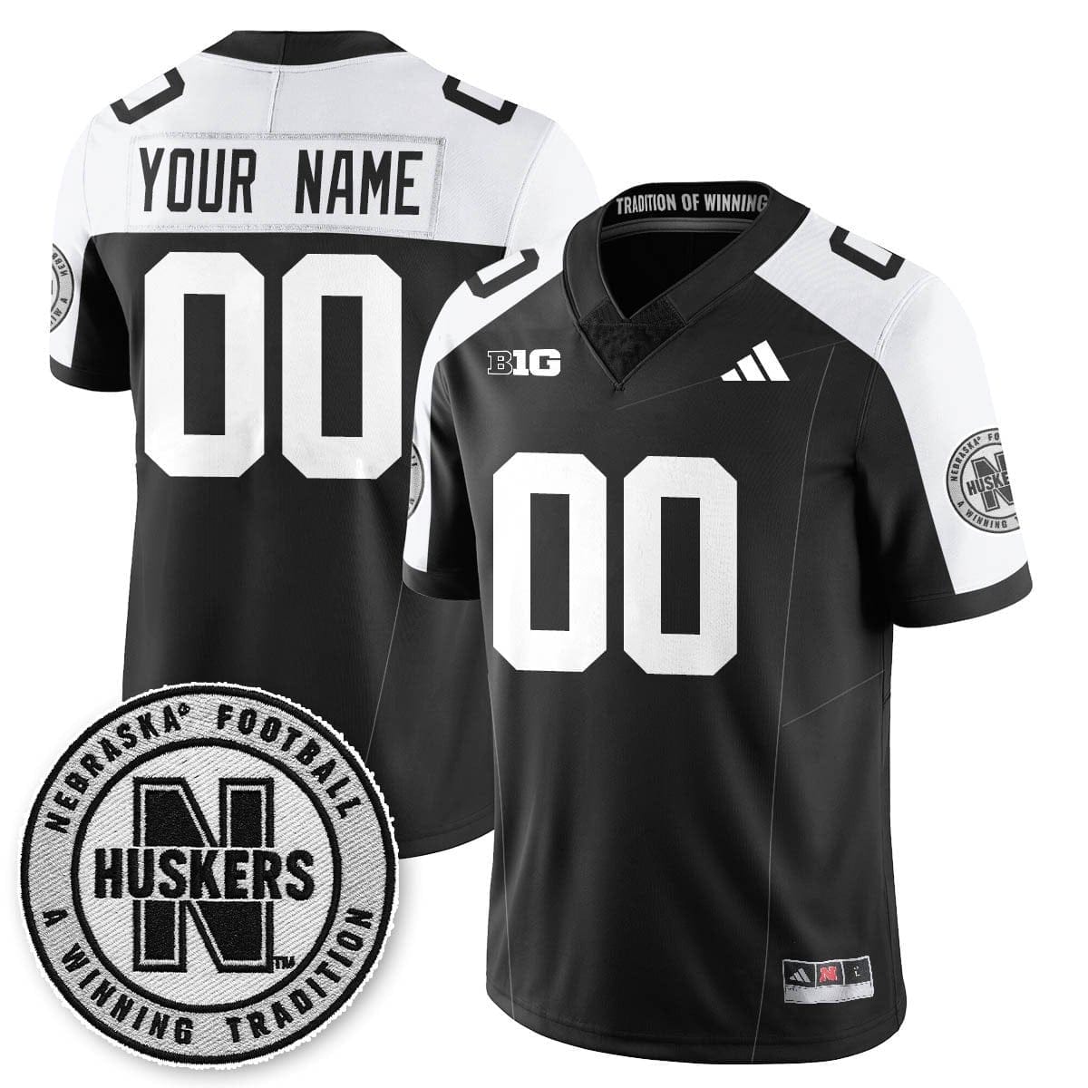 Custom Nebraska Football Jersey Name, Number 2025 Blackout Stitched - Image 2
