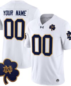 Custom Notre Dame Jersey Name Number 2025 Vapor Limited V3 Stitched White