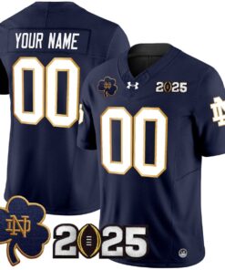 Custom Notre Dame Jersey Navy