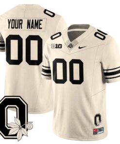 Custom Ohio State Buckeyes Jersey 2025 Vapor Limited Stitched Cream