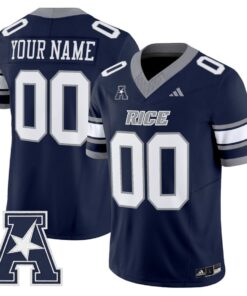 Custom Rice Owls Jersey Name Number 2025 Vapor Limited Stitched Navy