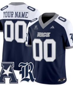 Custom Rice Owls Jersey Name Number 2025 Vapor Limited Stitched Navy Alter