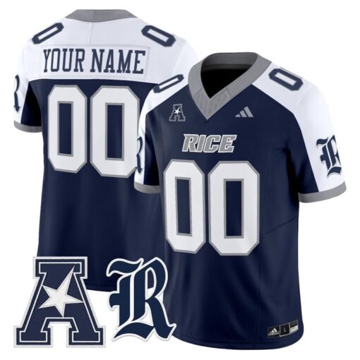 Custom Rice Owls Jersey Name, Number 2025 Vapor Limited Stitched Light Blue - Image 4