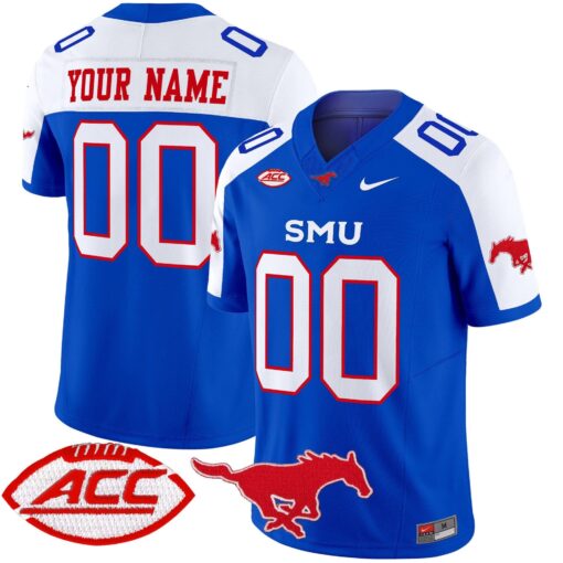 Custom SMU Mustangs Jersey Name, Number 2025 Vapor Limited Stitched - Image 2