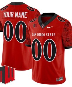 Alternative view of Custom San Diego State Aztecs Jersey Name, Number 2025 Limited Stitched
