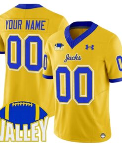 Custom South Dakota State Jersey Name Number Jackrabbits 2025 Stitched Gold