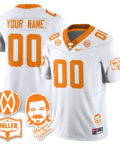 Custom Tennessee Vols Jersey Name Number Morgan Wallen 2025 Stitched White