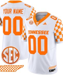 Custom Tennessee Vols Jersey Rebrand 2026 Checkerboard Stitched White