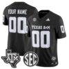 Custom Texas A M Aggies Jersey Name Number 2025 Vapor Stitched Black