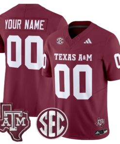 Custom Texas A M Aggies Jersey Name Number 2025 Vapor Stitched Maroon