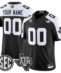 Custom Texas A M Aggies Jersey Name Number 2025 Vapor V2 Stitched Black Alter