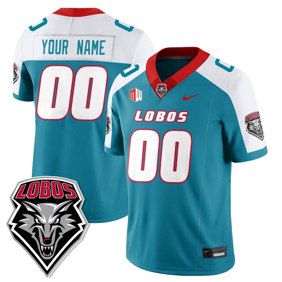 Custom UNM Lobo Football Jersey Name, Number 2025 All Stitched - Image 2