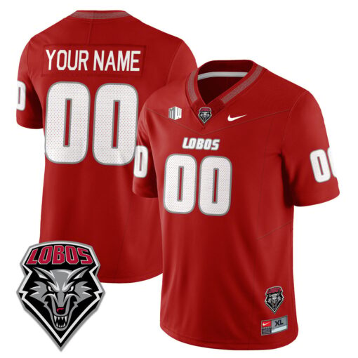Custom UNM Lobo Football Jersey Name, Number 2025 Stitched