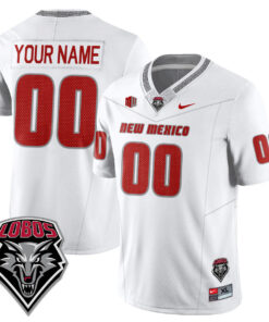 Custom UNM Lobo Football Jersey Name Number 2025 Stitched White