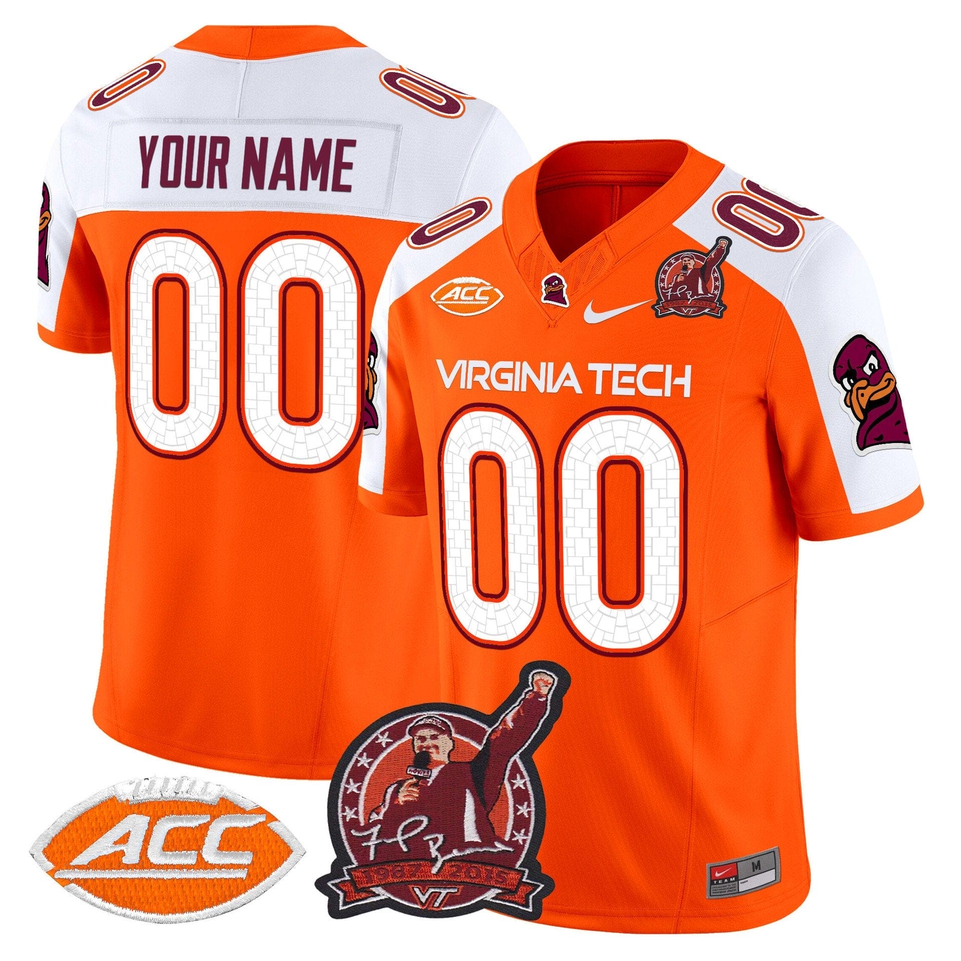 Custom Virginia Tech Hokies Jersey Coach Frank Beamer Patch 2025 - Image 4