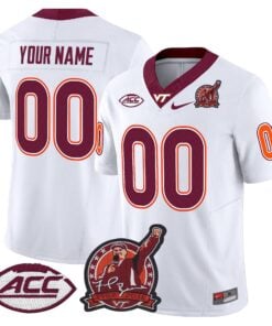 Custom Virginia Tech Hokies Jersey Coach Frank Beamer Patch 2025