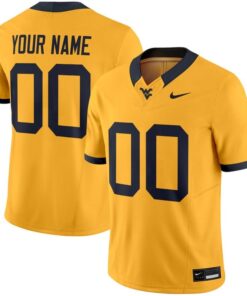 Custom West Virginia Mountaineers Jersey 2025 Vapor Limited Stitched Gold