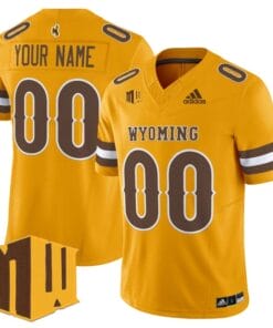 Custom Wyoming Cowboys Jersey Name Number 2025 Vapor Limited Stitched Gold