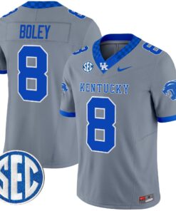 Cutter Boley Jersey 8 Kentucky Wildcats 2025 Limited Stitched Gray