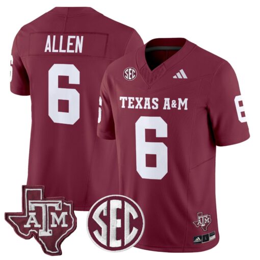 Cyrus Allen Jersey #6 Texas A&M Aggies 2025 Vapor Stitched - Image 5