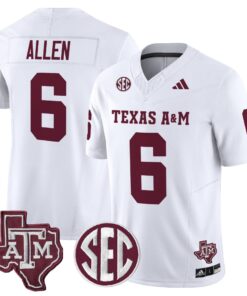 Cyrus Allen Jersey 6 Texas A M Aggies 2025 Vapor Stitched White 40d44da1 1a3a 4104 bf5b f706a68668c8