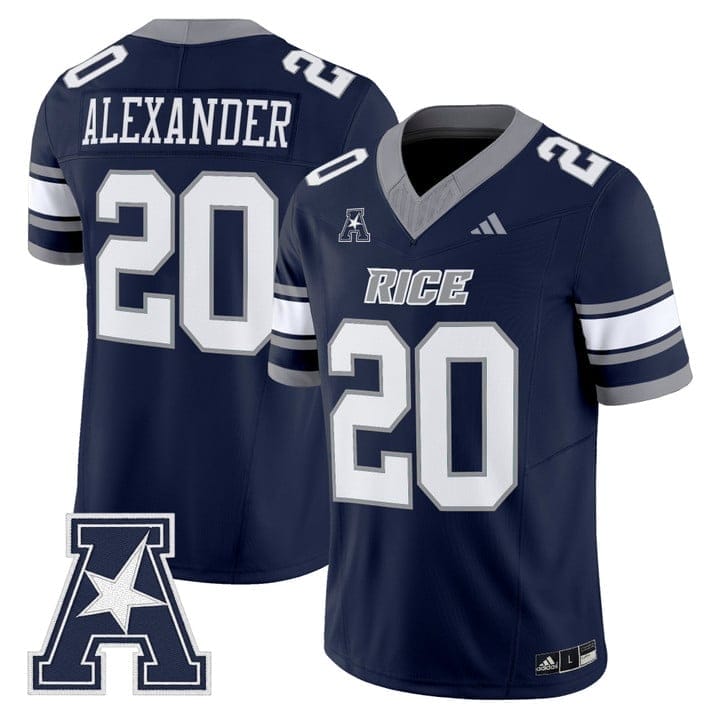 Daelen Alexander Jersey #20 Rice Owls 2025 Vapor Limited Stitched - Image 2