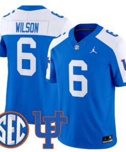Dallas Wilson Jersey 6 Florida Gators 1960s Throwback Vapor Limited Royal Alter