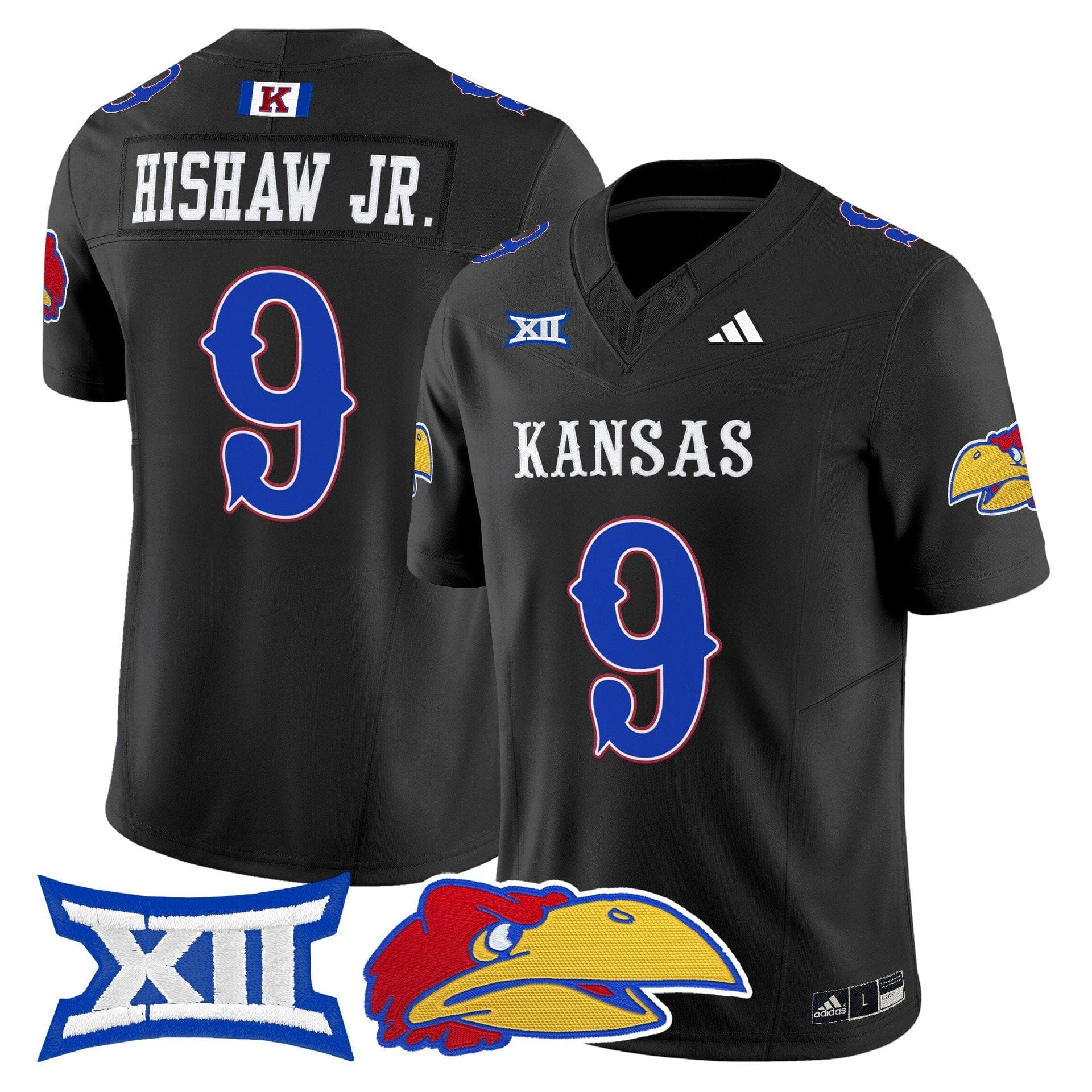Daniel Hishaw Jr Jersey #9 Kansas Jayhawks 2025 Vapor Limited Stitched