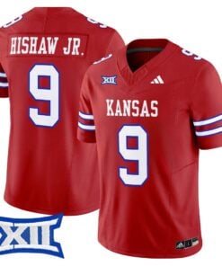 Daniel Hishaw Jr Jersey 9 Kansas Jayhawks 2025 Vapor Limited Stitched Red